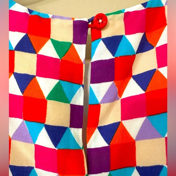 Kate Spade Abbey Bright Geometric Print Sheath Silk Blend Dress Size 2 - Picture 4 of 6